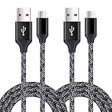 Micro USB Handy Ladekabel, 2 Stück 1,8 M Nylon USB auf Micro Kabel Schnellladekabel Datenkabel für Samsung S7/S6/S5/J7/J6/J5/J3, Tablet, LG, PS4, Huawei P9/P10 Lite, Xiaomi, Motorola, Nokia, Sony