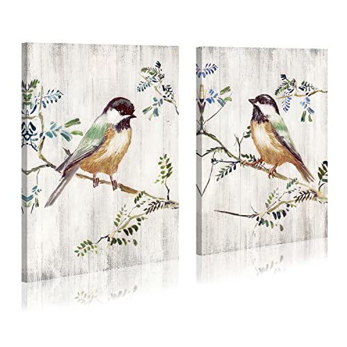 Bird Art Canvas Picture Painting - Colorful Birds on Reed Branch ...