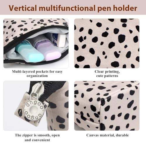 Image of Cute Standing Pencil Case Pen Holder for Kids, Pop Up Stand UP Bubble Tea Pen Organizer Kawaii Stationary for Christmas Holiday New Year Office (Beige Leopard)