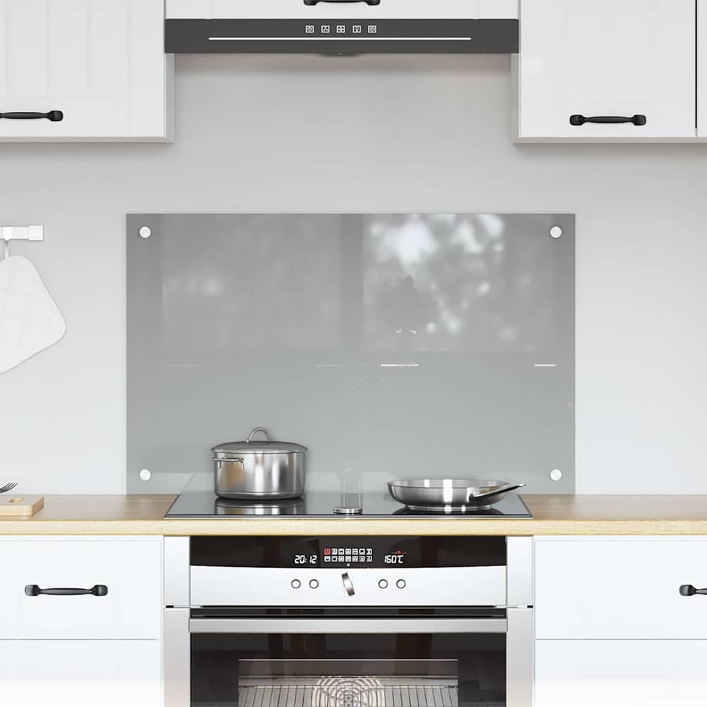 Solivagant Küchenrückwand Hellgrau 80 x 50 cm Gehärtetes Glas, Küche Esszimmer,Küchenhelfer -utensilien, 6.75 kg-42001230