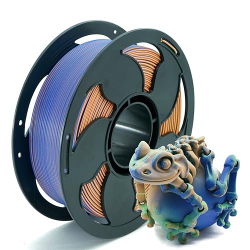 Image of Matte Tri Color Green Blue Orange PLA 1.75mm 1kg 600mm /s 3D Print Filament | Matte finish Tri Green Blue Orange Coextrusion Hide layer Rapid color change High Speed 1kg spool 2.2lbs for Bambu Creality