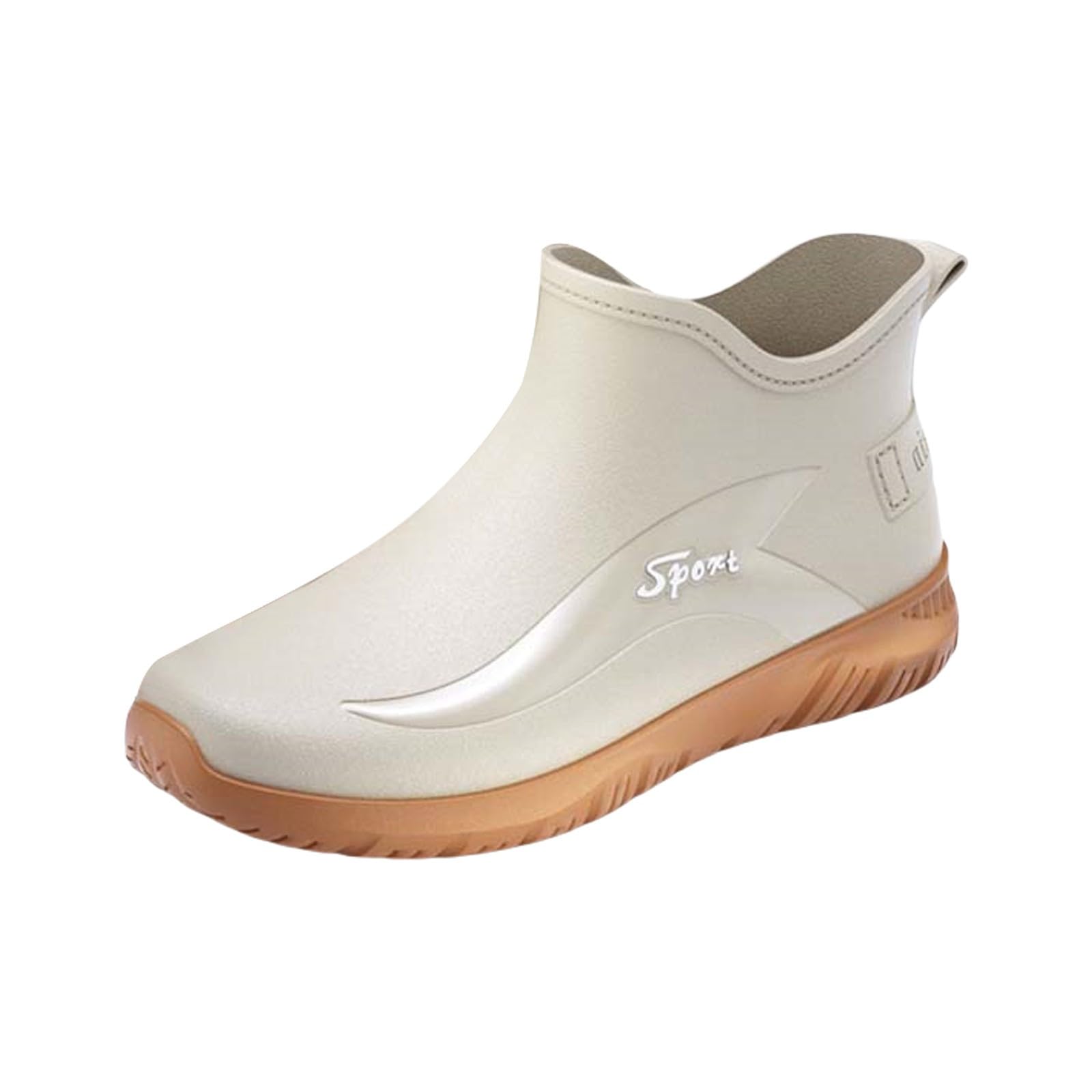 Stivali di gomma unisex impermeabili @ moda leggere scarpe da pioggia Chelsea stivali da giardino larghi corti stivali da pioggia stivali impermeabili stivaletti antiscivolo alla caviglia, Nero , 40