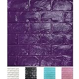 30PCS 3D Wall Panels Peel and Stick Faux Brick Wallpaper Purple Self Adhesive Foam Brick Paneling Faux Stone Wall Panels (30PCS, Purple)