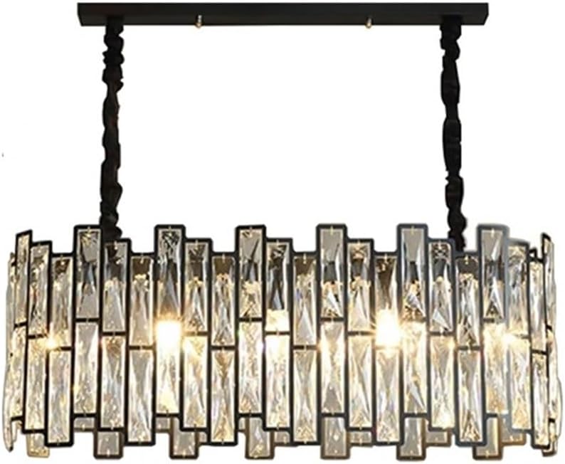 Modern Simple Round Crystal Small Black Chandelier (Compatible with Living Room, Dining Room, Bar) Single Head Home Indoor Light Fixtures(Round 8 Heads)/Round 4 Heads