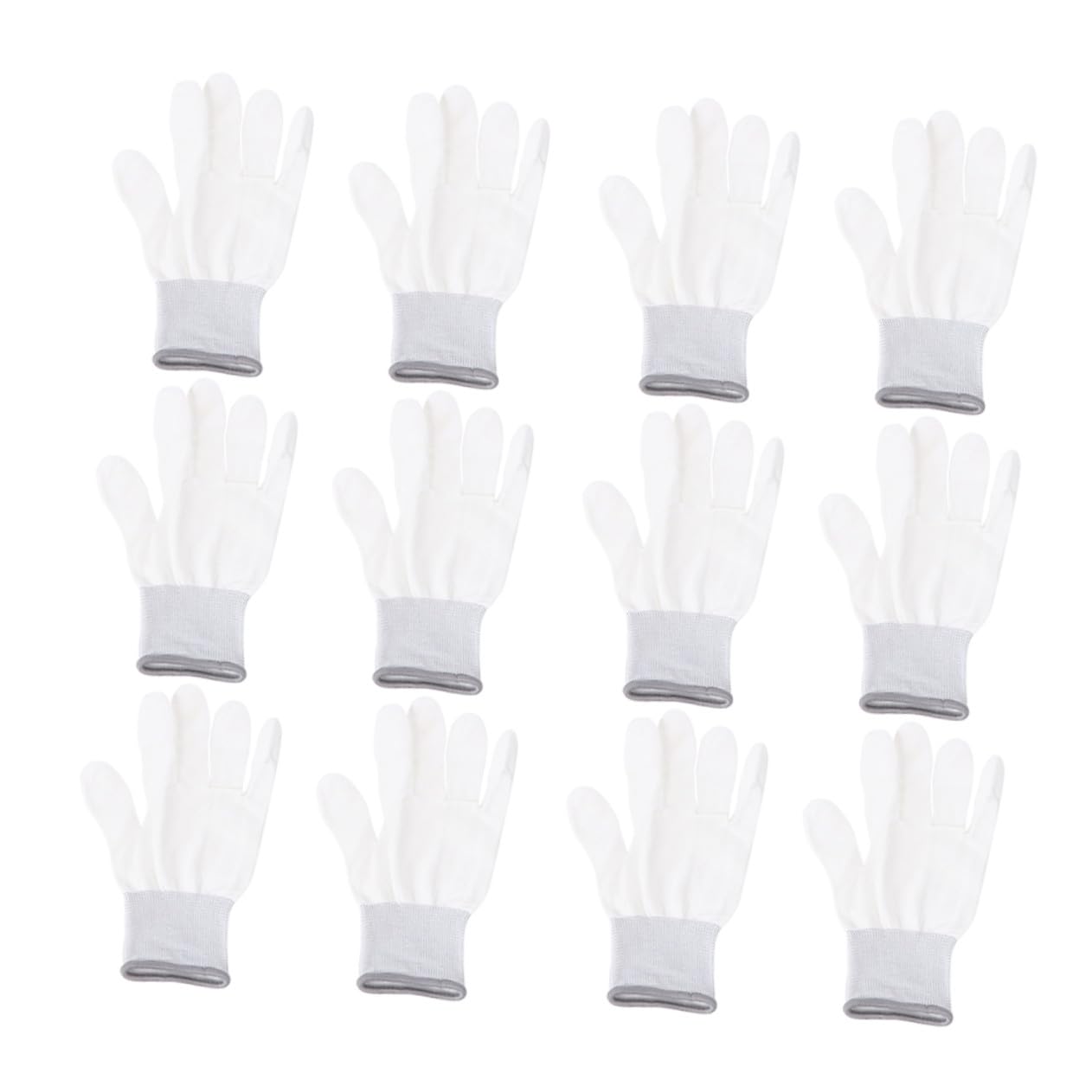 Guantes Antiestáticos de Nailon Revestimiento, 12 Pares | Trabajo de Precisión Industrial, Puño Tejido Ergonómico, Dedos Completos, para Reparación y Placas