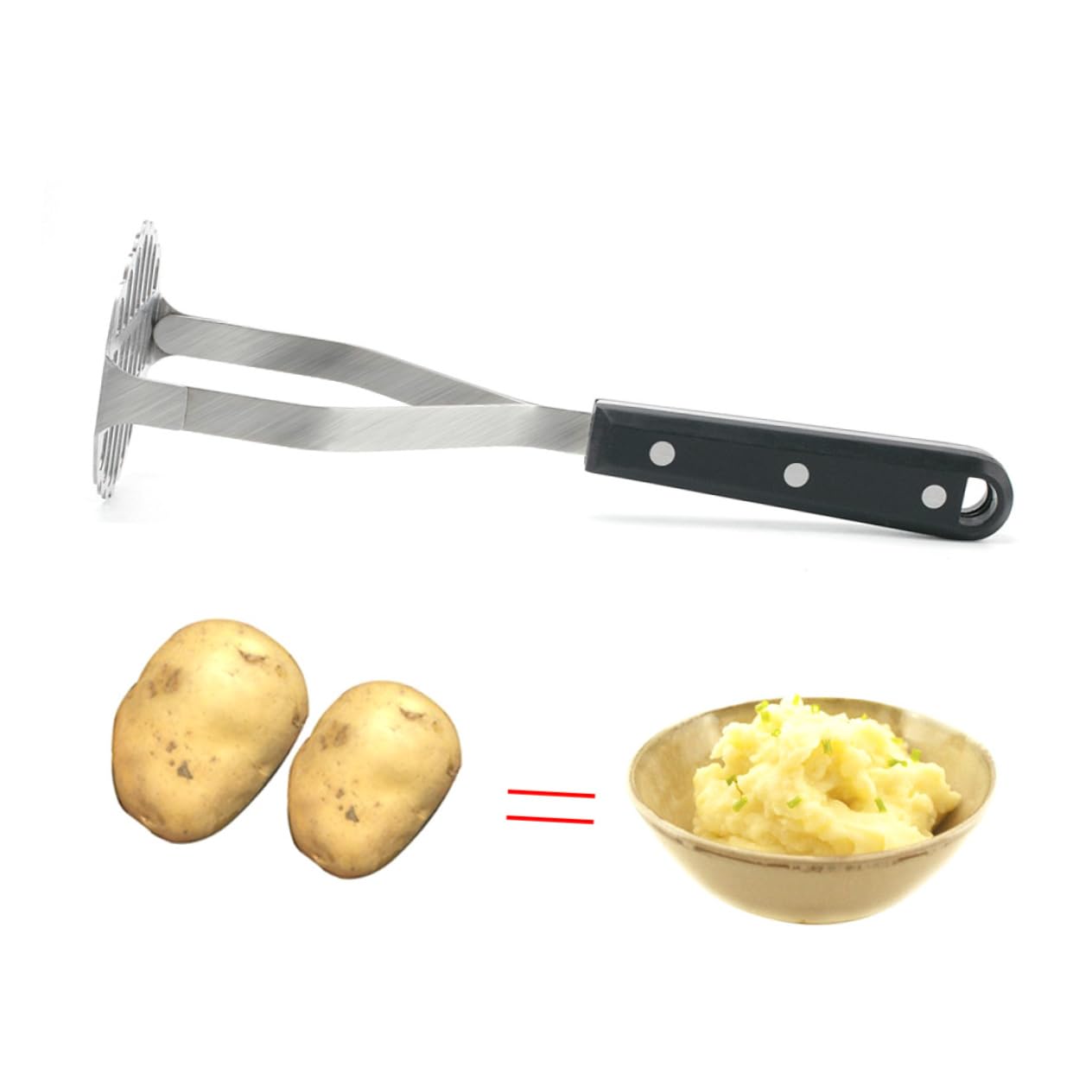 Sosoport 1Pc Stainless Steel Potato Ricer Handheld Kitchen Gadget for Effortless Mashed Potatoes Heat Resistant Handle for Squash and More Convenient Hanging Storage