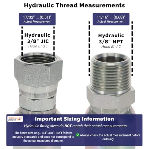 HYDRAULICS DIRECT | FA-UFW6-JIC-NPT-60 Inch | Assembly: 3/8