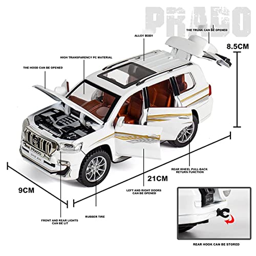 Image of Alloy Car Model Diecasts Metal Toy with Sound /Light /Pull-Back Off-Road Vehicles Car Model Collection Kids Toys Gift Multicolor Pack of 1 (1:24 Land Cruiser Prado)