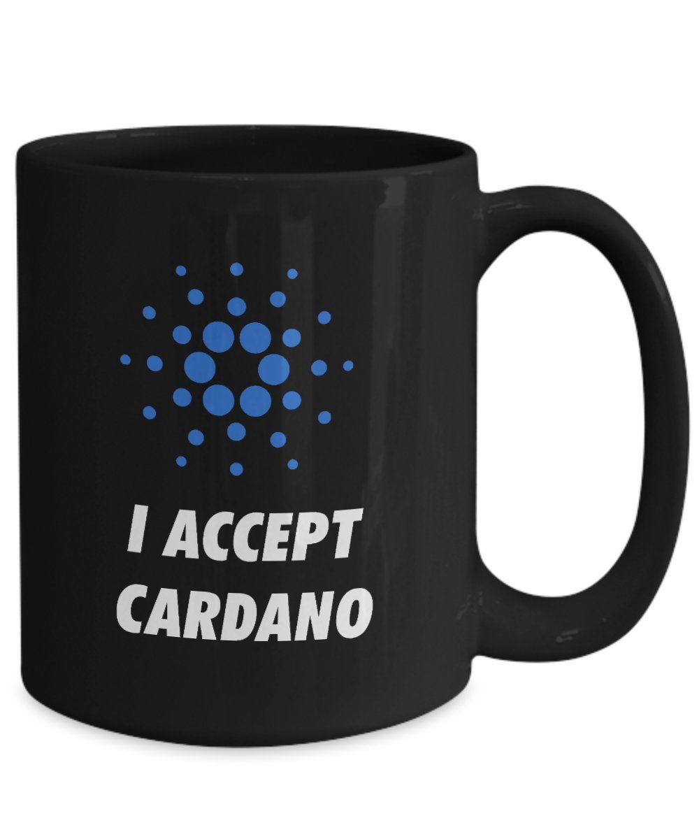 Amazon.com: Official I Accept Cardano Cryptocurrency Big Mug Acrylic Coffee  Holder Black 15oz Crypto Miner Blockchain Invest Trade Buy Sell Hold : Home  & Kitchen