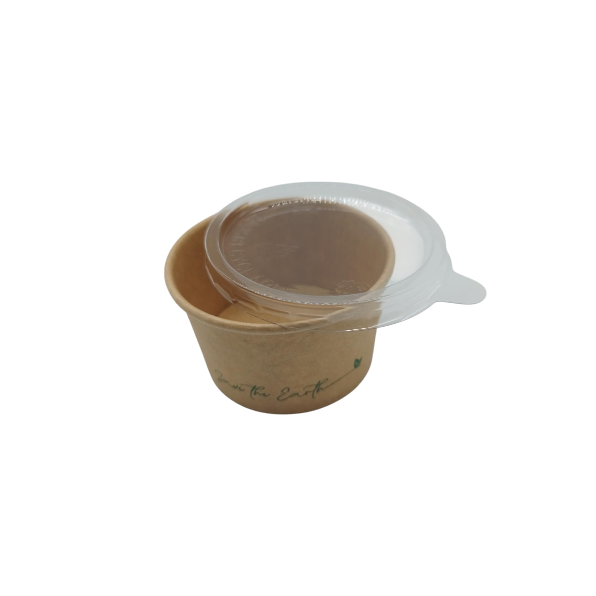 Générique 1000 Pots à sauce 90 ml en carton kraft brun avec couvercle en plastique PET - Verrines 3 oz idéales pour ketchup, mayonnaise, condiments et sauces à emporter