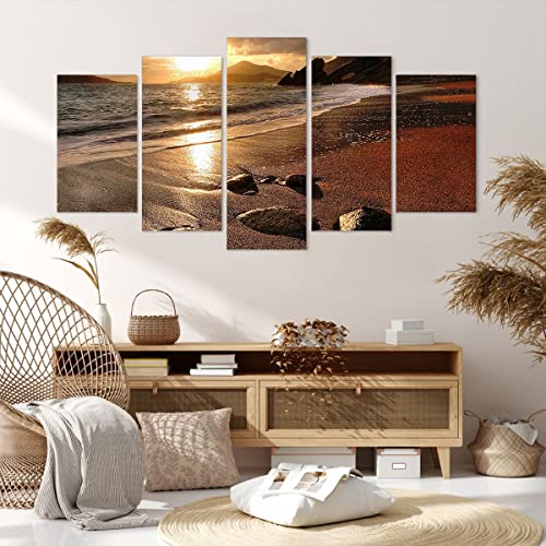 Quadri Moderni Soggiorno Spiaggia nuvole sera