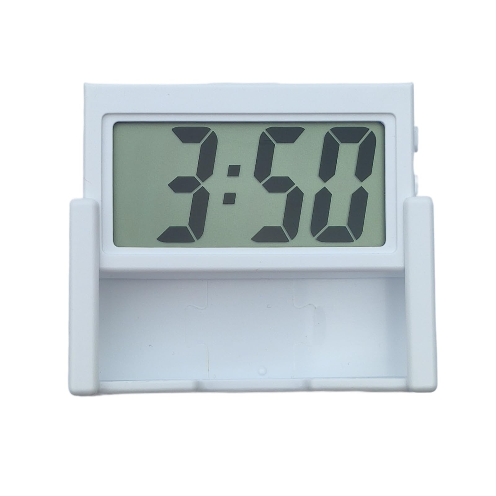 Small Digital Clock，Portable Travel Clock，Classroom Bedroom Bathroom Glass Car Motorcycle Dashboard Mini Clock Battery Operated Self Adhesive (1, White)