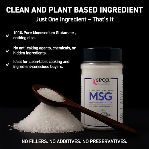 Image of Plant Based MSG Seasoning Monosodium Glutamate XL 12 Ounce Bottle Gluten Free Restaurant Grade Flavor Enhancer by SPQR Seasonings (Pack of 2)