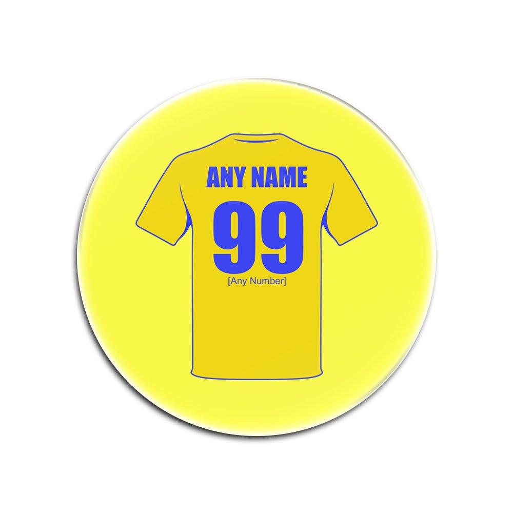 Personalised Gift - Ukraine National Round Gloss Hardboard Coaster (Football Team Design Colour) Any Name Number Unique Mat Pad - FC Kit Shirt Jersey Strip Y