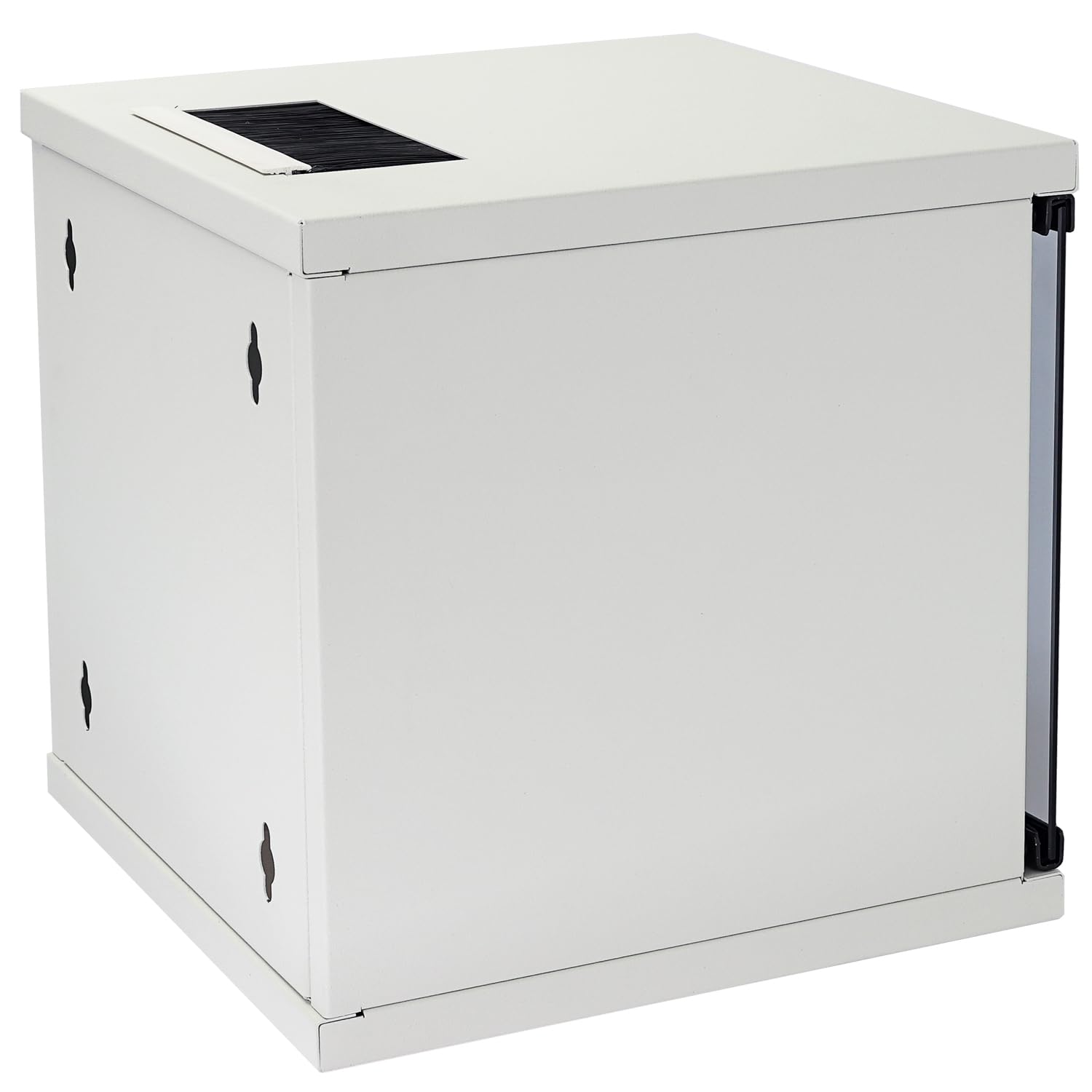 HMF 63406-07 Armadio di rete, armadio server 10 pollici | 6 U | profondità 300 mm | completamente assemblato | porta in vetro | grigio chiaro