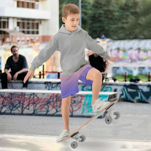 J JOYSAY Midnight Bloom Gradient Boys Athletic Shorts Kids Youth Casual Shotrs with Elastic Waistband Pockets4