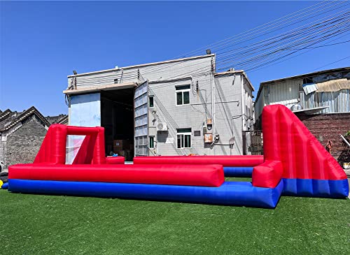 Giant Outdoor Inflatable Soccer Field Inflatable Football & Soccer Pitch Court for School Playground/Family/Team Games(No Blower Included)