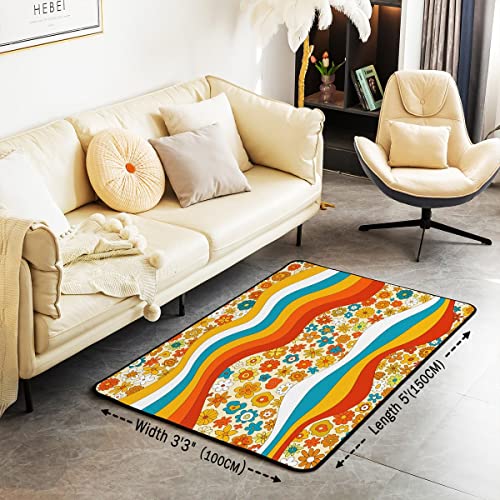 Tapis de salon rétro antidérapant et doux pour dynamiser votre décoration de chambre