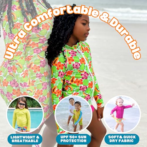 Image of SwimZip UPF 50+ Long Sleeve Rash Guard for Boys' and Girls' - Baby, Toddler, Kids