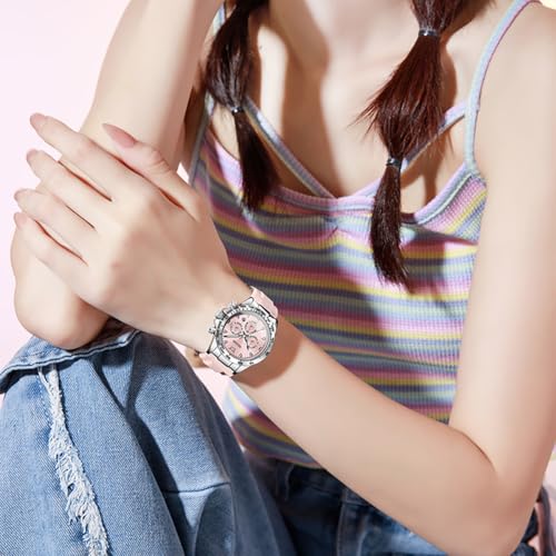 Image of OLEVS Luxury Diamond Small Female Watches - Stainless Steel Bracelet, Waterproof Business Dress Analog Luminous Date Ladies Watches