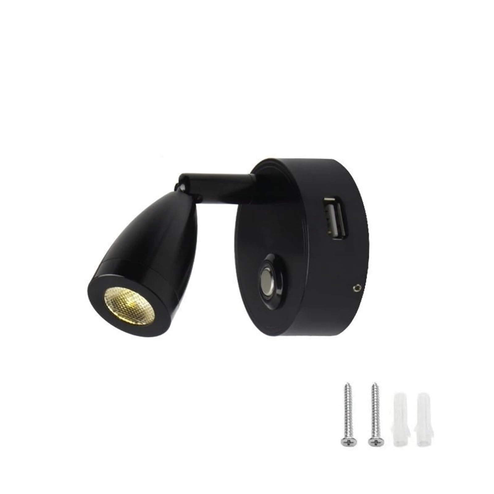 12V DC Ściemnialna Lampka Do Czytania Obrotowa Lampa Ścienna Sufitowa Regulowana Jasność Wnętrz Łodzi Kamperowych Jasne śWiatłA(Neutral White 4000K,Black)