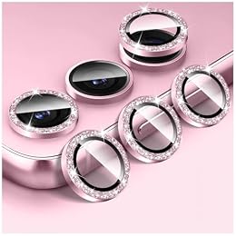 Kucheed Bling Camera Lens Protector for Samsung Galaxy Z Fold 5, Tempered Glass Camera Cover Screen Protector, Glitter Automatic Alignment Individual Metal Rings Film Stickers