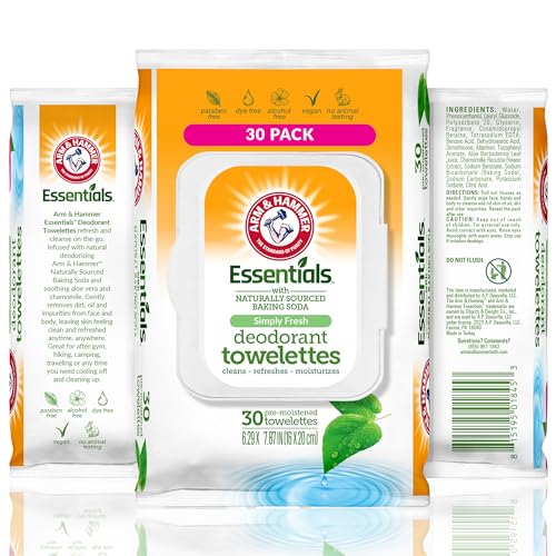 Arm and Hammer Face and Body Wipes for Adults -...