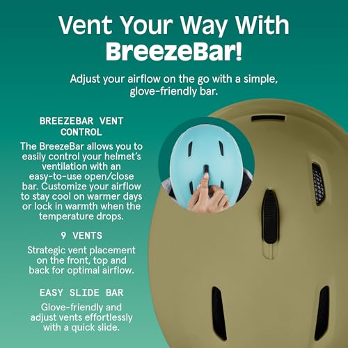 Image of Retrospec Zephyr Ski Helmet - Snowboard Helmet for Adults & Youth with Adjustable Fit, 9 Breathable Vents, Removable Washable Earmuffs - Snow Sports Helmet for Men & Women