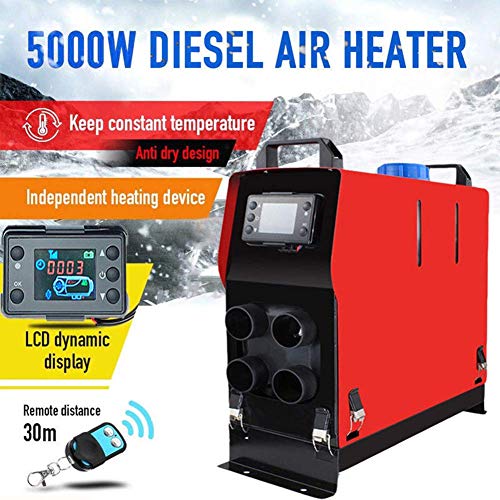ALAVENTE Diesel Air Heater, All In 1 LCD Monitor Air Outlet Diesel Heater 5KW 12V Vehicle Heater for Car, Vans, Truck, RV, Boats, Trailer, Motorhome, Caravan
