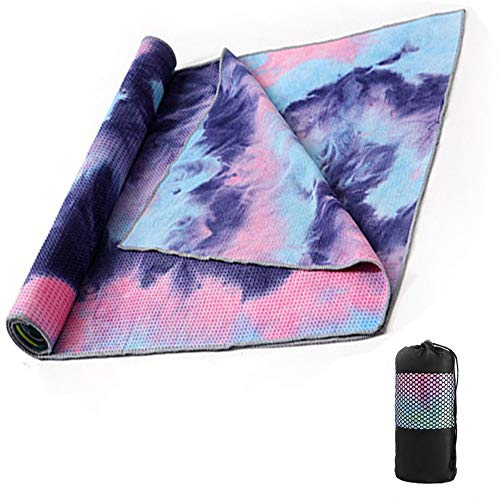 Tianhao Couverture De Yoga Portable, Tapis d'exercice Antidérapant, Serviette Volumineuse, Pliable/Lavable en Machine, Convient À La Couverture De Yoga/Couverture De Plage/Couverture
