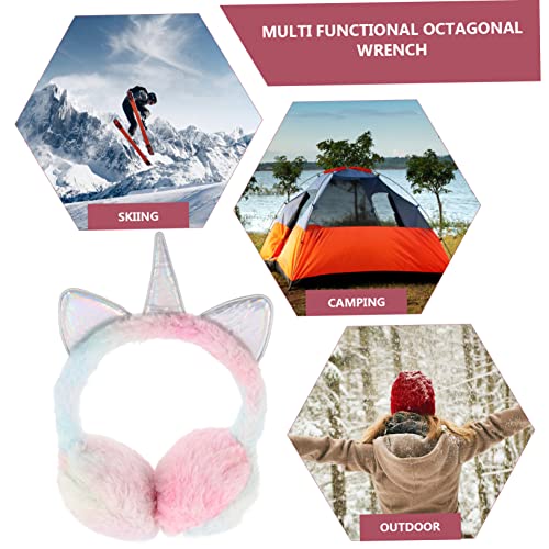 Comfortable Winter Ear Muffs for Boys and Girls Reusable Plush Ear Warmers Adorable Unicorn Design4