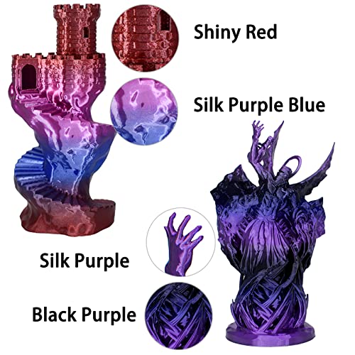 (2 Items) Pla Filament 1.75Mm Bundle, 3D Printer Filament Silk Multicolors Pla Filament With Tri-Colors Rainbow Pla Filament Bundle, 3D Printing Filament 4 * 200G+4 * 200G #TOP4