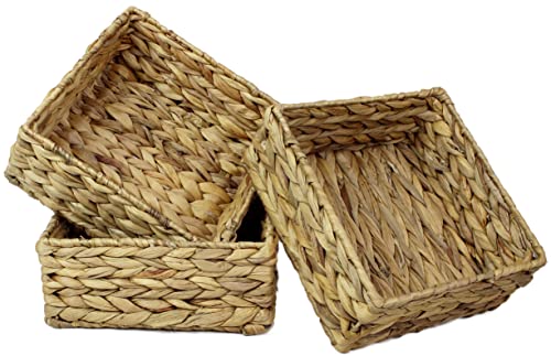 Cestini quadrati in giacinto d'acqua, piccoli