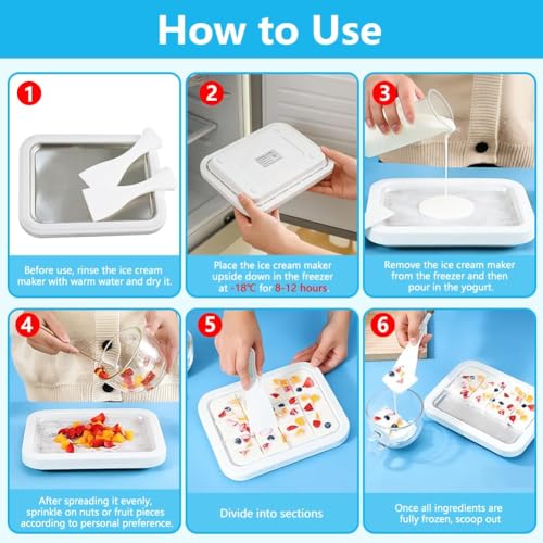 Image of Rolled Ice Cream Maker, Instant Ice Cream Maker Ball with 2 Scrapers,Food Grade Premium Stainless Steel Cold Plate No-electricity for Frozen Yogurt, Sorbet, Fun Parent-Child Activities Families