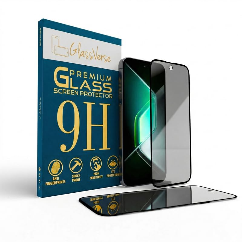 Image of GlassVerse Privacy Tempered Glass for Infinix GT 30 Pro 5G | Anti Spy Screen Protector, 9H Hardness, Edge to Edge, Case Friendly, Hassle-less Installation Kit Included. (Pack of 2)