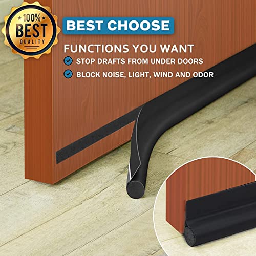 Maxtid Adjustable Door Draft Stopper 36 Inch Black Door Noise Blocker Seal Strip Front Sound Proof Draft Blocker For All Doors #TOP6