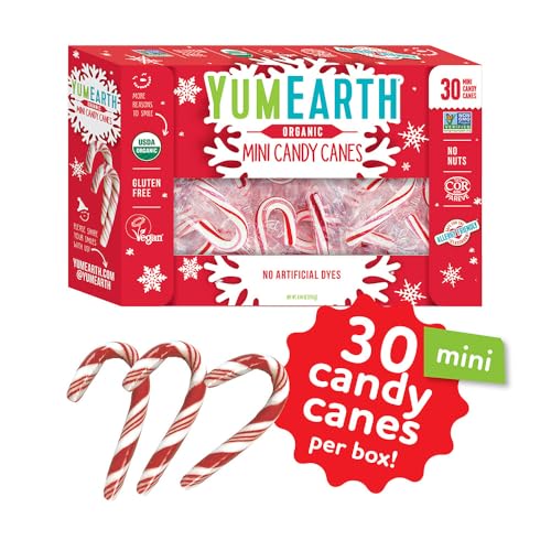 Image of YumEarth Organic Holiday Mini Candy Canes, 30 Count (Pack of 4)