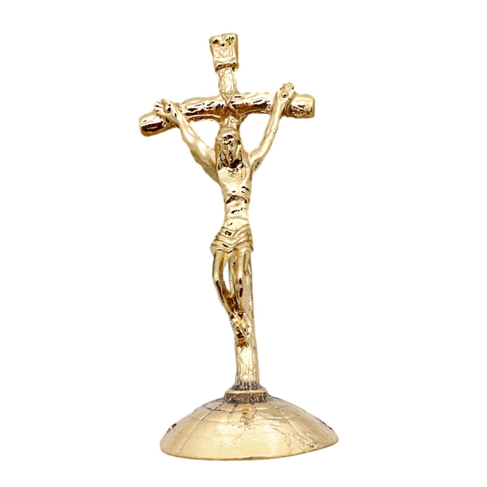 Yixannx Stylish Jesus On Cross Statue Vintage Metal Crucifix For Religious Gifts And Home Decorations Cross Ornament Has Unique Appearance Of Crucifix