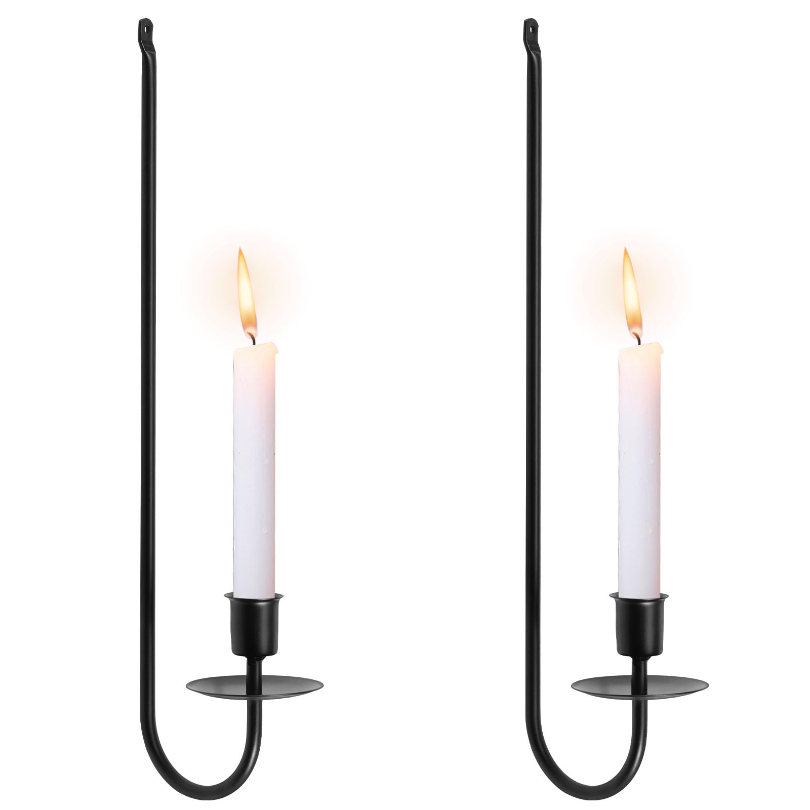 Nzwbshssp Black Wall Candle Holders Set Of 2 Wall Mounted Candle Sconces Metal Wall Candle Sconce L Shape Modern Wall Candlestick Holders For Bedroom Living Room Dining Room Farmhouse Fireplace Decor