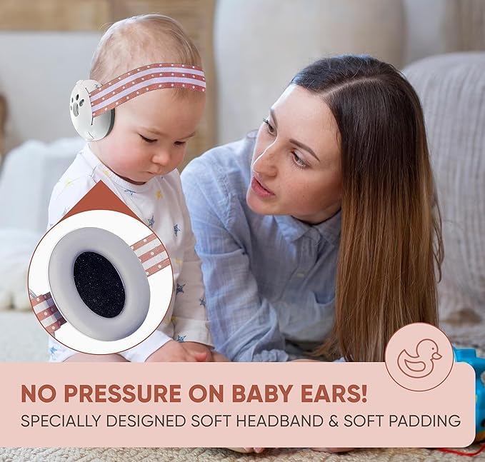 Image of YomauiYee Baby Earmuffs,Bear Infant Headphones Noise Cancelling Baby Ear Protection with Adjustable Headband Sound Proof Headphones, Travel Essentials for Travel