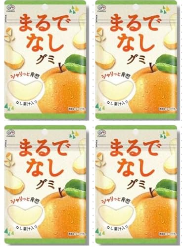 【まとめ買い】まるでなしグミ 44g ×4袋セット | 果実感あふれるジューシー食感 | 期間限定フレーバー