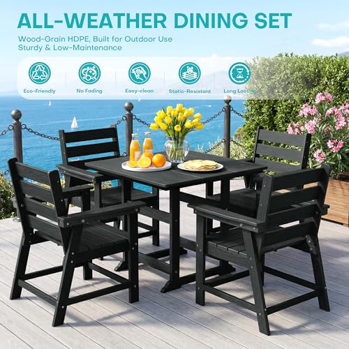 Image of HDPE Dining Chair, Set of 2, Black
