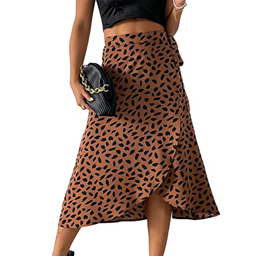 Falda Midi Bodycon para Mujer, Cintura Alta, Cintura Alta, Falda Envolvente Midi para Compras (M)