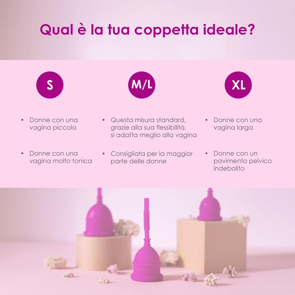 EUREKA! Cup | Coppetta Mestruale | Realizzato con Silicone Medico al 100% | L'unica Coppetta Mestruale Svuotabile Senza Rimuoverla | Riutilizzabile e Facile da Pulire (S)