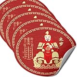 Tai Sui Amulet 2026 Feng Shui Sticker, Featuring General Wen Zhe, Symbolic Feng Shui Design for Harmony and Balance, Decorative Stickers, 4.3 Inch (5 Pack)
