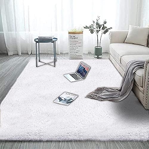 Blivener Soft Touch Area Rug Bedroom Anti-Skid Yoga Carpet Shaggy Rugs Fluffy Motley Tie-dye Carpets Light Grey 160 x 200 cm
