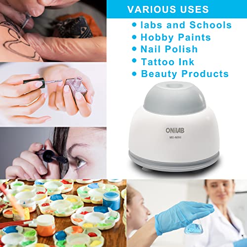 Onilab Mini Vortex Mixer With Touch Function, Lab Mixing, Nail Polish,Eyelash Adhesives And Acrylic Paints Mixing, Lab Vortexer For Tubes,Include 120 Pcs Stainless Steel Mixing Balls #TOP4