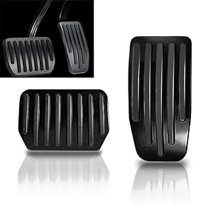 jeseny 2 PCS Tesla Model 3 Model Y Foot Pedal Pad Set, Car Non-Slip Accelerator Brake Foot Rest Pedal Protection Covers, for Tesla 2016-2021 Model 3/Y Aluminum Pedal Covers Accessories (Black)