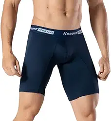 Cueca Boxer Microfibra Ciclista Long Leg Box Keeper Esportiva Anti Assadura (BR, Alfa, GG, Regular, Marinho)