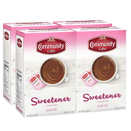Community Coffee Paquetes de edulcorante rosa, 1600 unidades, 400 unidades (paquete de 4)